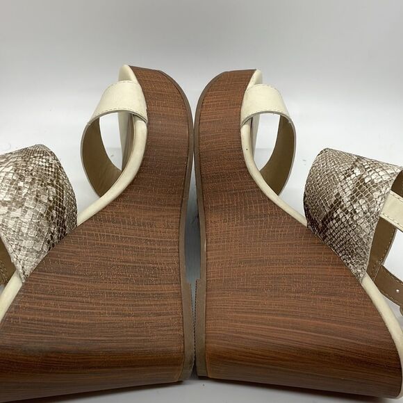 Pop Womens Complete Wedge Sandals Snake Skin Size 7M - Picture 6 of 11
